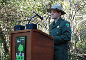 County Parks Director Dave Holland gives a speech